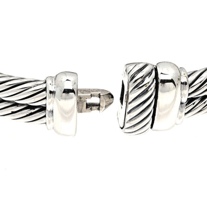 David Yurman Sterling Silver Diamond Amethyst 10mm Albion Cable Bracelet 4 of 5