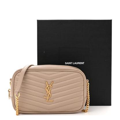 Saint Laurent Calfskin Matelasse Monogram Mini Lou Camera Bag Dark Beige 13 of 13