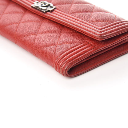 Chanel Caviar Quilted Boy Flap Wallet Red 12 of 18