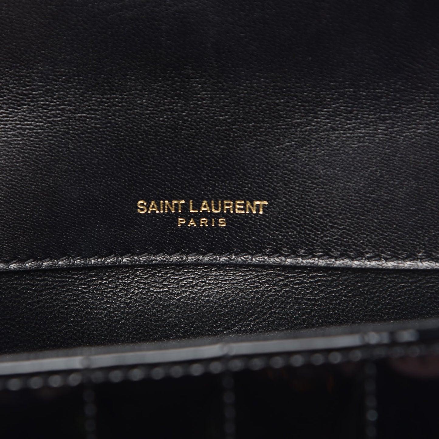 Patent Calfskin Matelasse Monogram Small Vicky Chain Bag Black