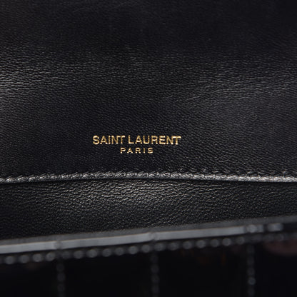 Saint Laurent Patent Calfskin Matelasse Monogram Small Vicky Chain Bag Black 8 of 11
