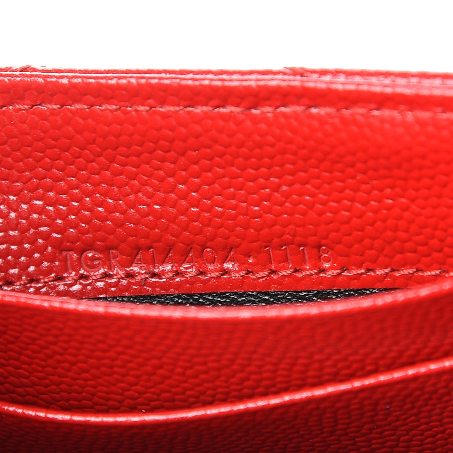 Grain De Poudre Matelasse Chevron Small Monogram Envelope Wallet Rouge Eros
