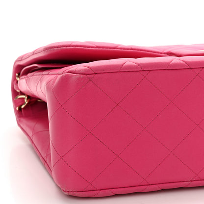 Chanel Lambskin Quilted Jumbo Double Flap Dark Pink 9 of 12