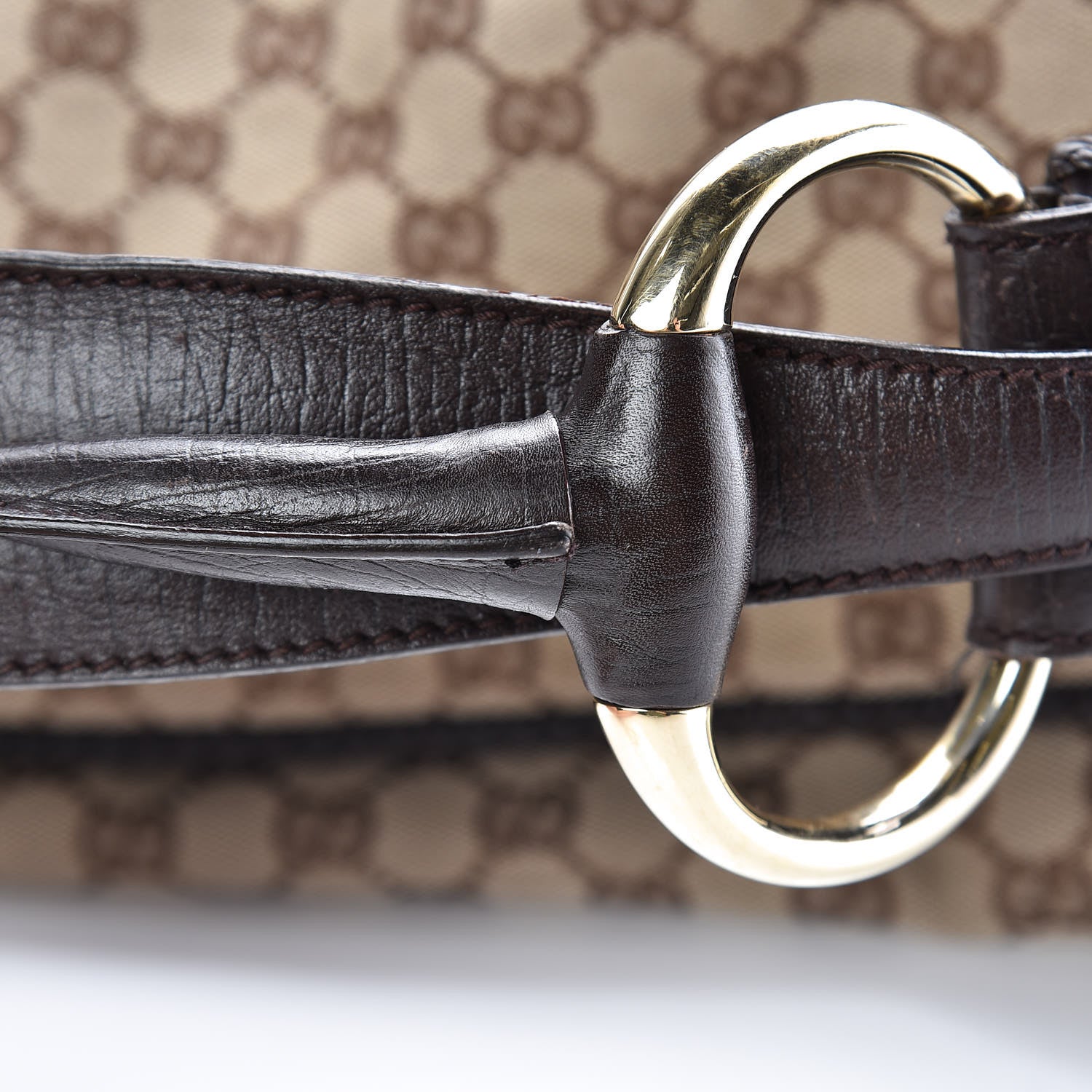 Gucci Monogram Large Horsebit Chain Hobo Dark Brown 13 of 13