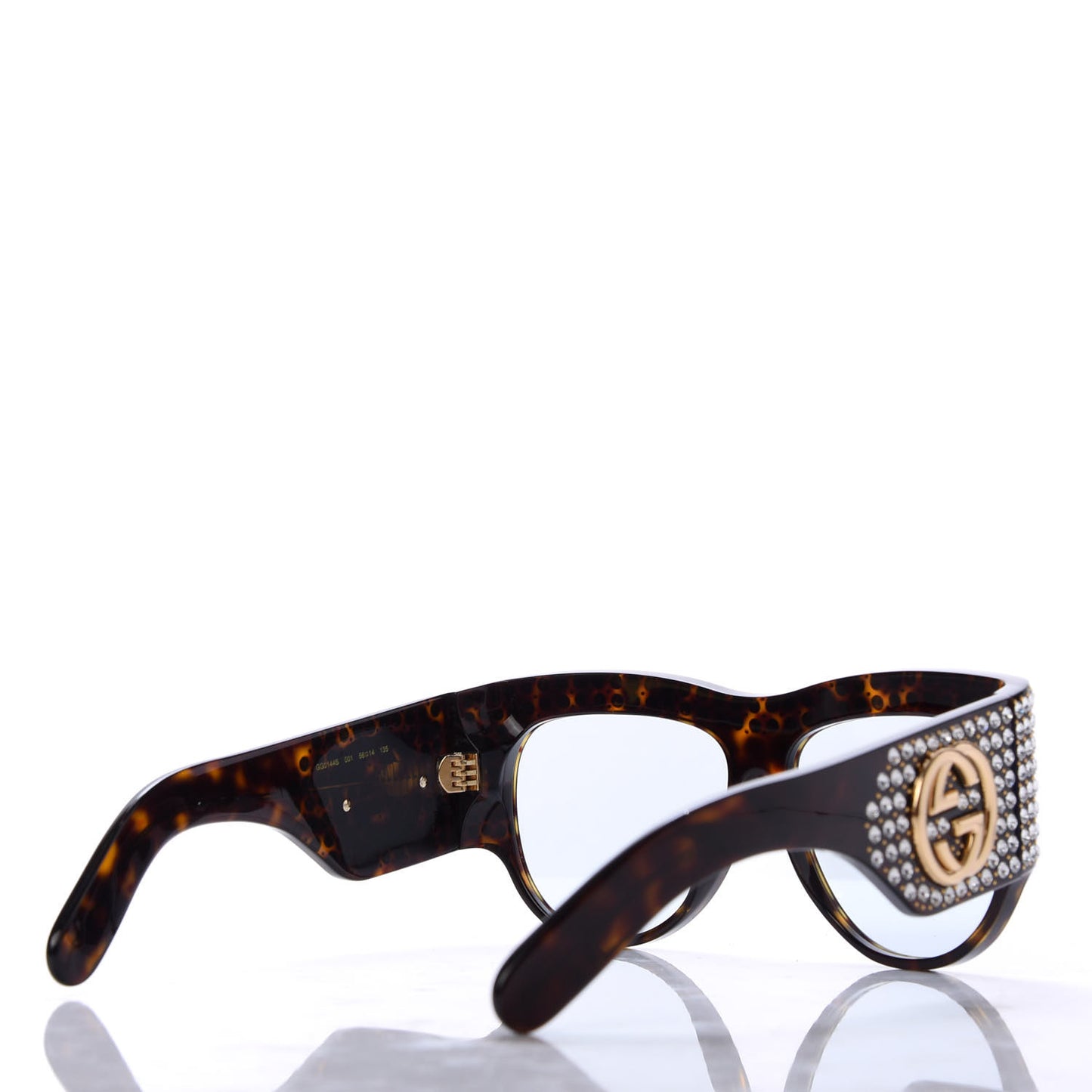 Acetate Crystal Oversize Hollywood Forever Sunglasses GG0144S Tortoiseshell