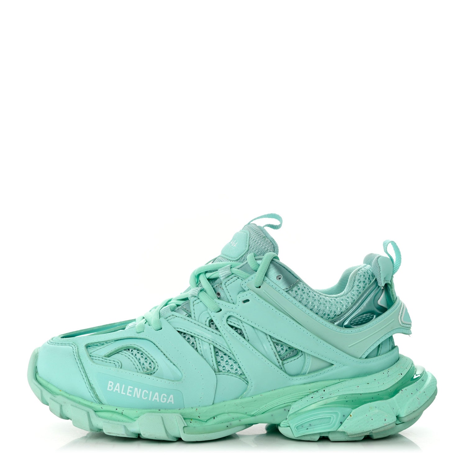 Balenciaga Rubber Mesh Fabric Monocolor Recycled Sole Womens Track Sneakers 38 Mint 1 of 9