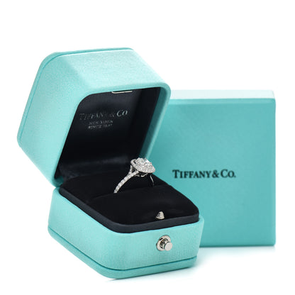 Tiffany Platinum Diamond .55ct Soleste Cushion Cut Double Halo Engagement Ring 49 5 7 of 7