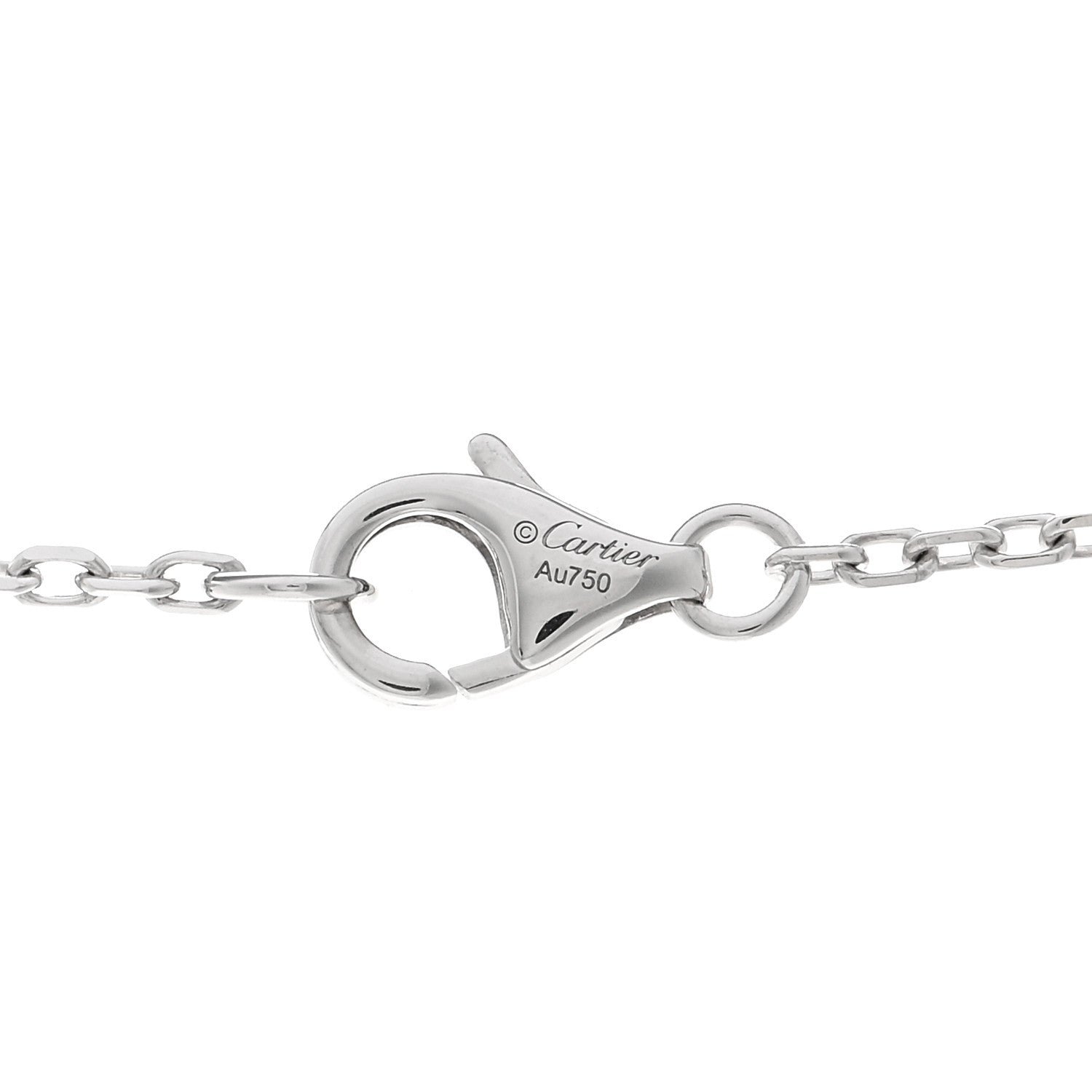 Cartier 18K White Gold Diamond Interlocking LOVE Paved Necklace 4 of 4
