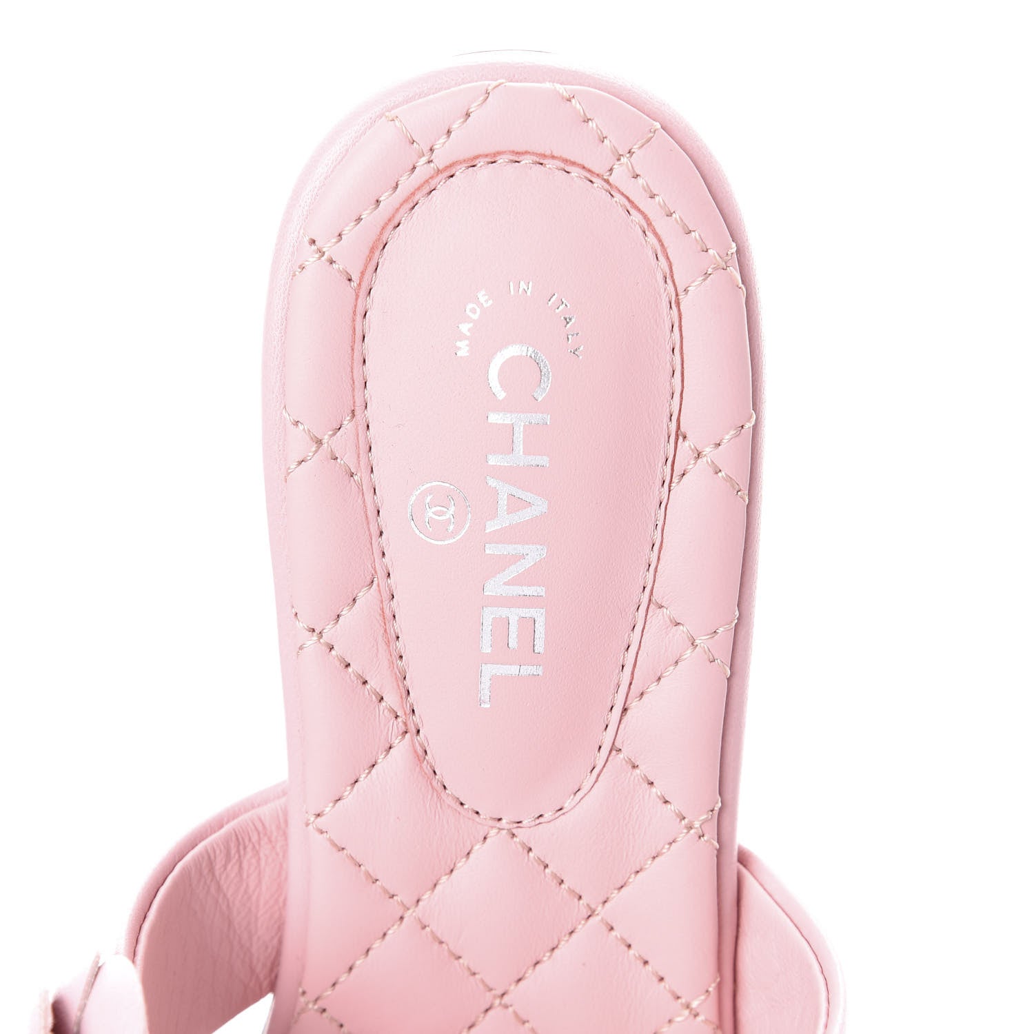 Chanel Lambskin Camellia Slide Sandals 37.5 Pink 5 of 7