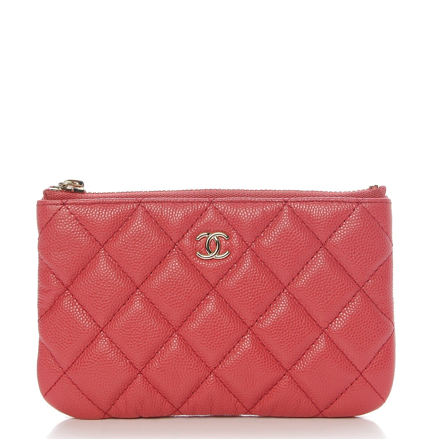 Chanel Caviar Quilted Small Cosmetic Case Dark Pink 1 of 8