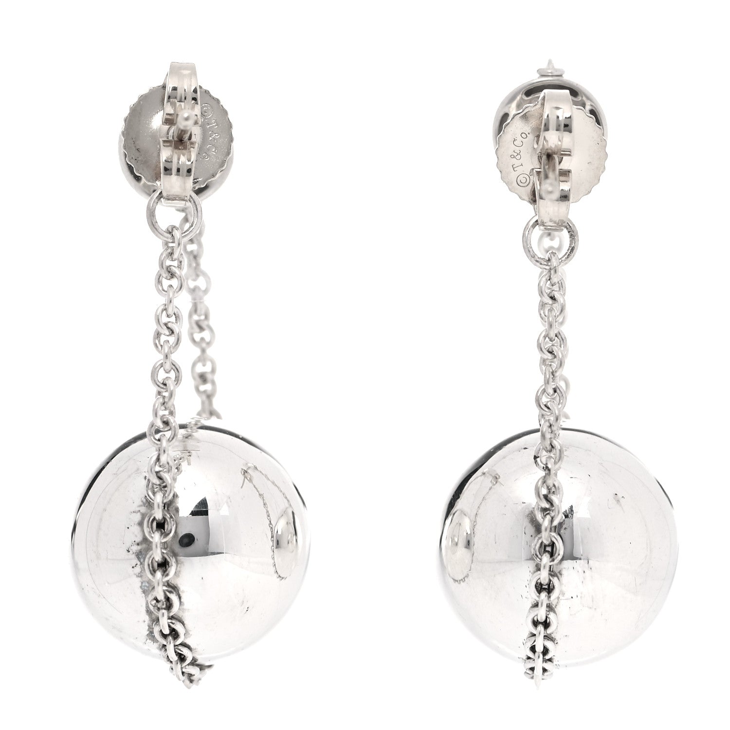Tiffany Sterling Silver HardWear Double Drop Earrings 4 of 6