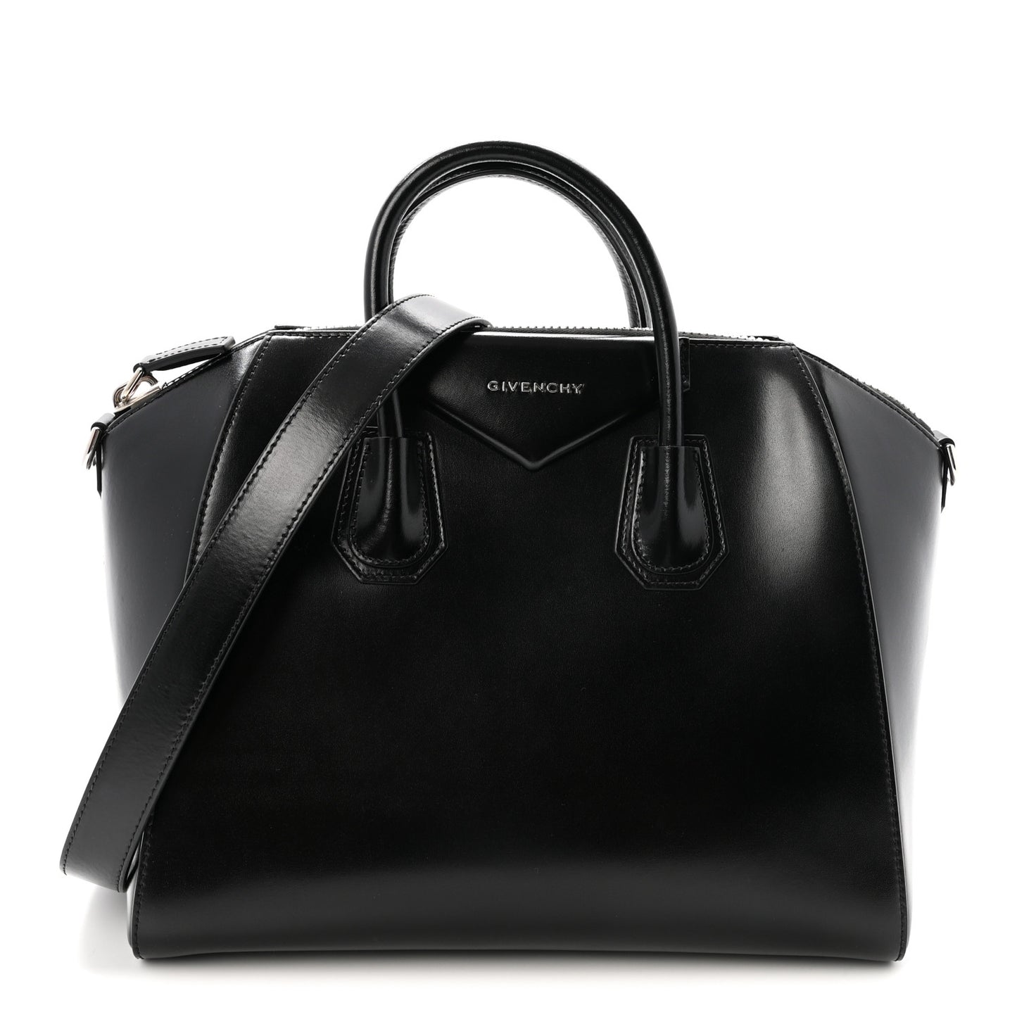 Shiny Lord Calfskin Medium Antigona Black