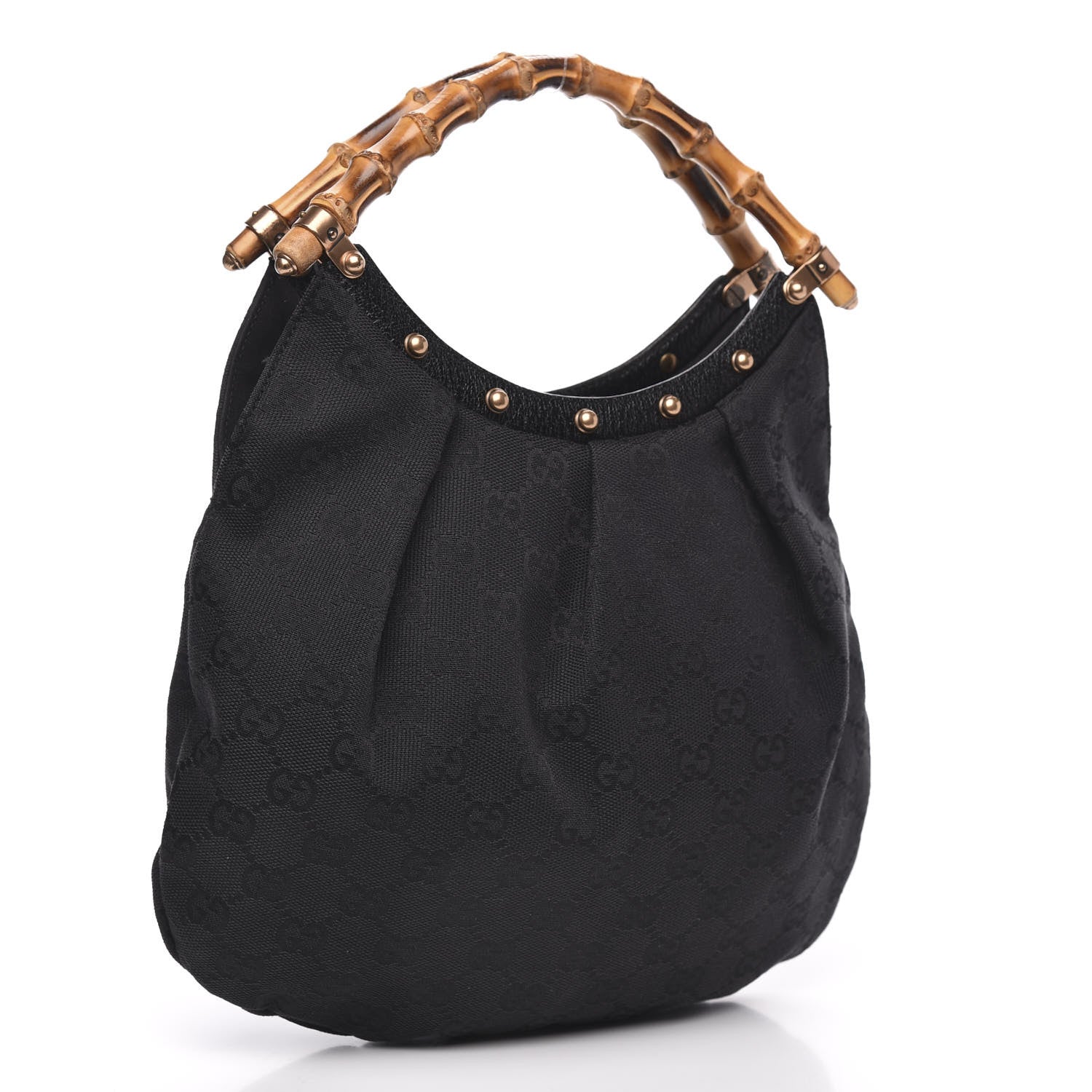 Gucci Monogram Bamboo Small Handbag Black 3 of 10