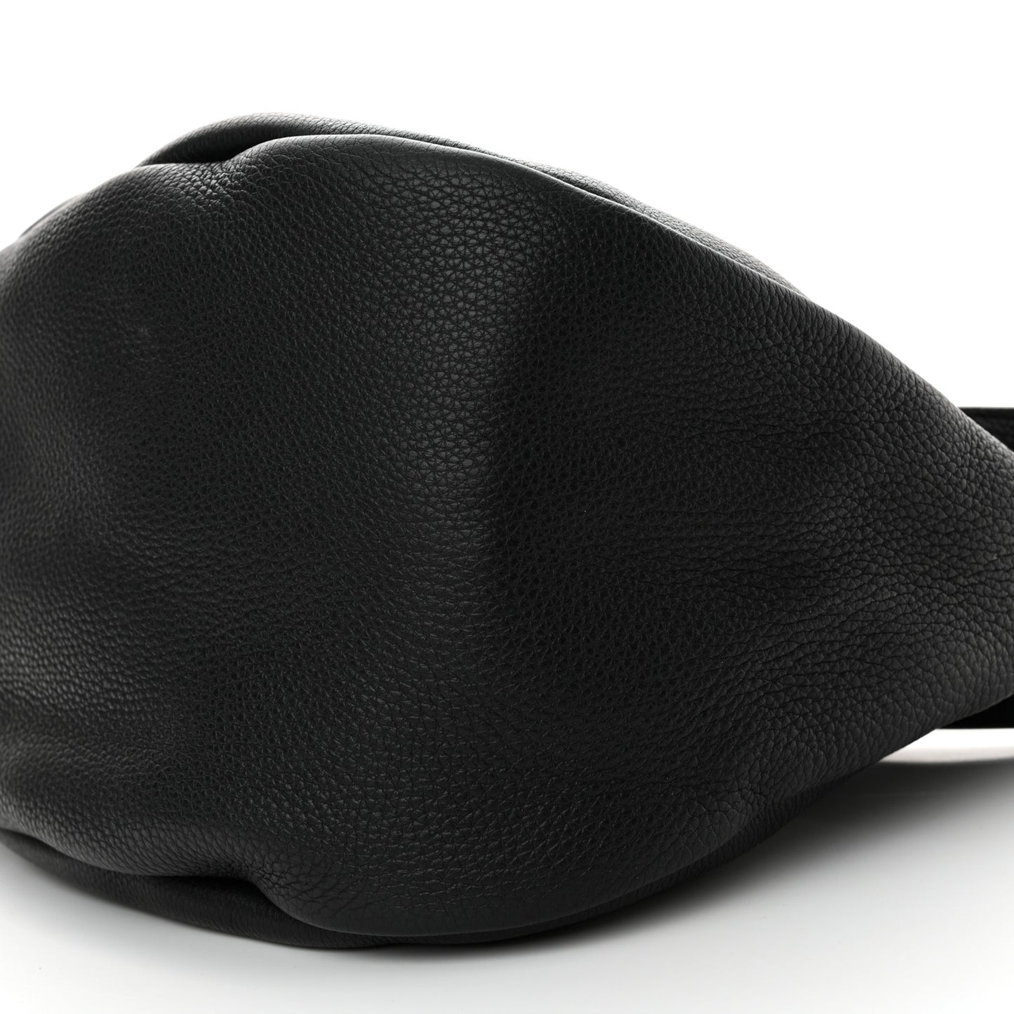 Grained Calfskin Large Slouchy Banana Bag Black