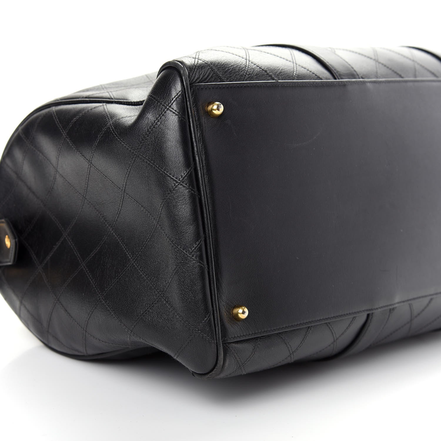 Chanel Calfskin Stitched CC Boston Black 5 of 9