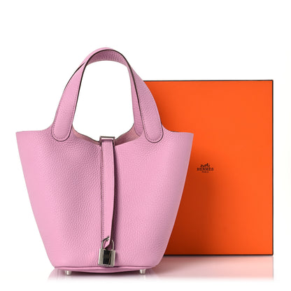 Hermes Taurillon Clemence Picotin Lock 18 PM Mauve Sylvestre 12 of 12