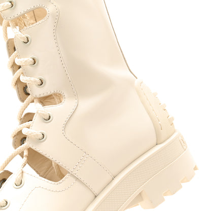 Christian Dior Brushed Calfskin Rubber Dioriron Boots 38 Off White 10 of 12