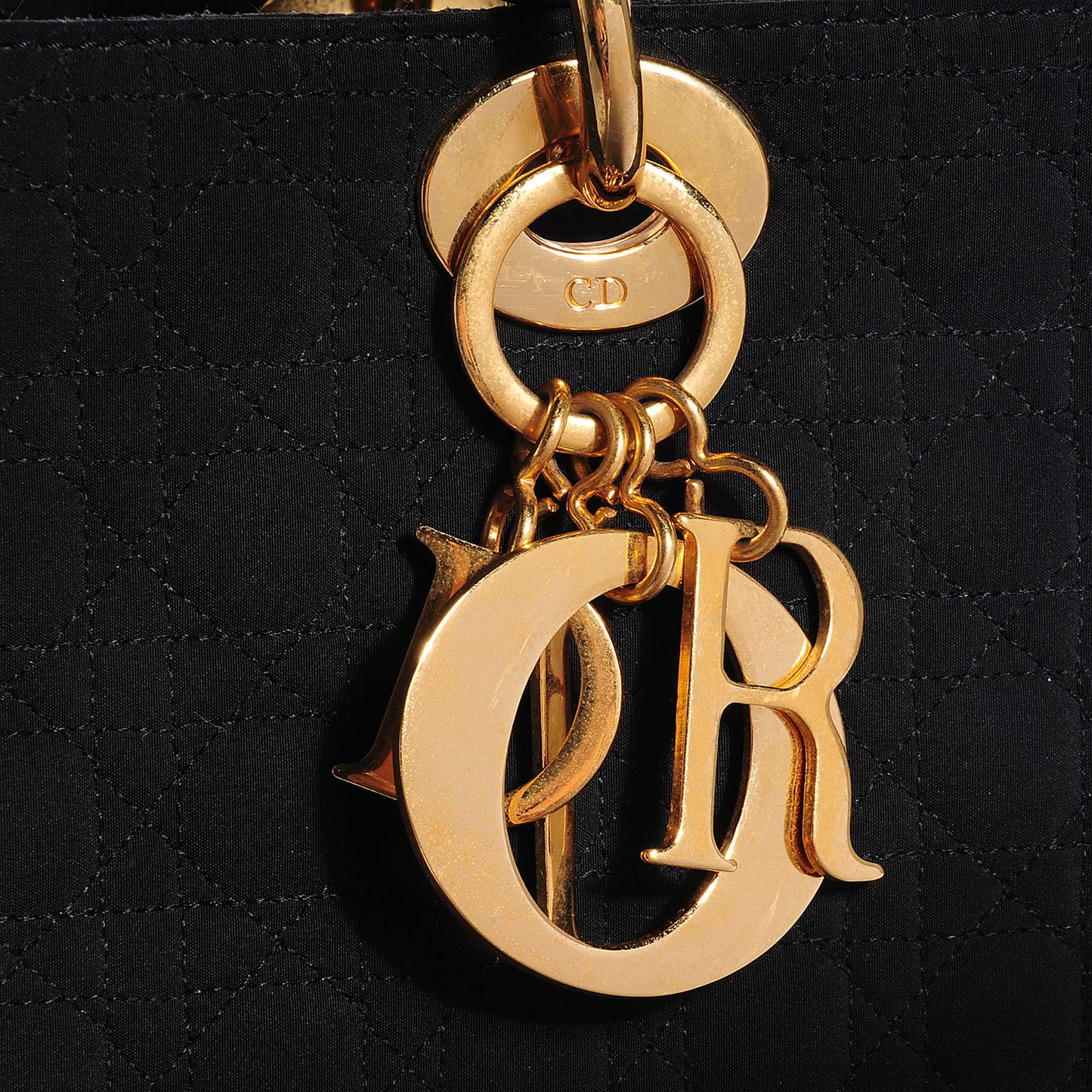 Nylon Cannage Large Lady Dior Black