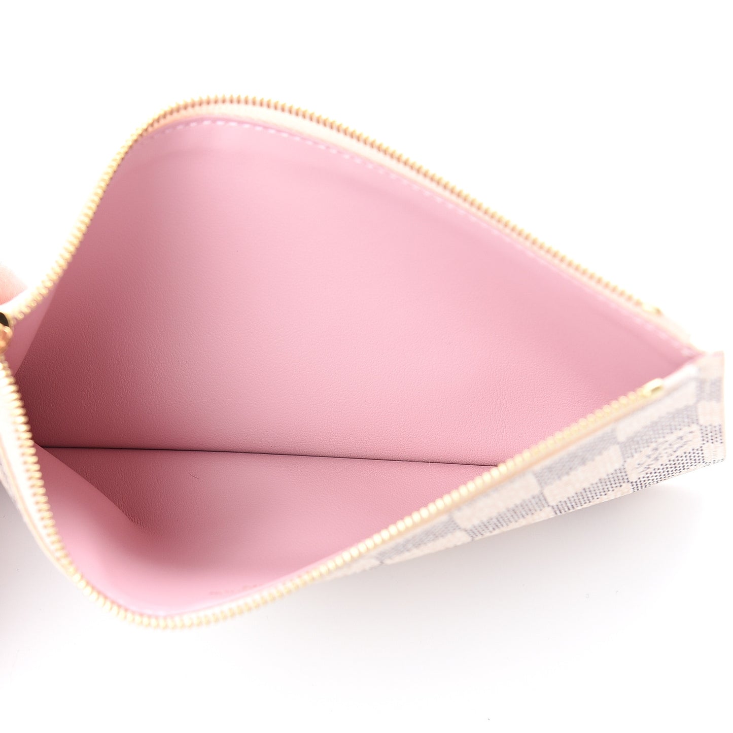 Damier Azur Felicie Chain Wallet Zippered Insert Rose Ballerine