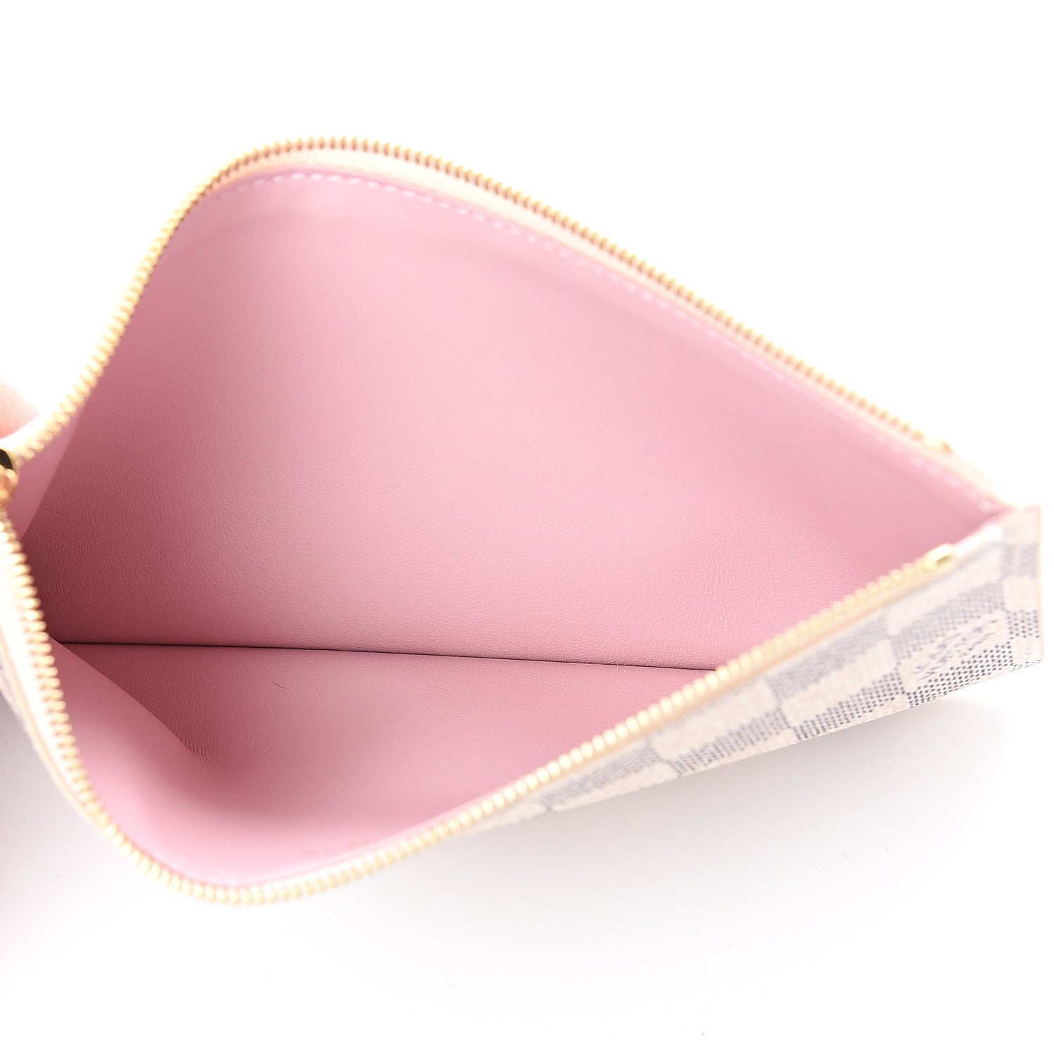 Louis Vuitton Damier Azur Felicie Chain Wallet Zippered Insert Rose Ballerine 4 of 5