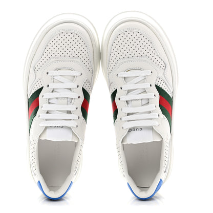 Gucci Calfskin Web Perforated Womens Platform 55mm Sneakers 36 White Bright Splash 5 of 10