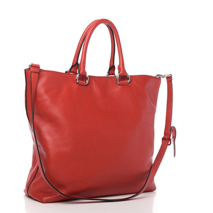Prada Vitello Daino Tote Rosso 3 of 10