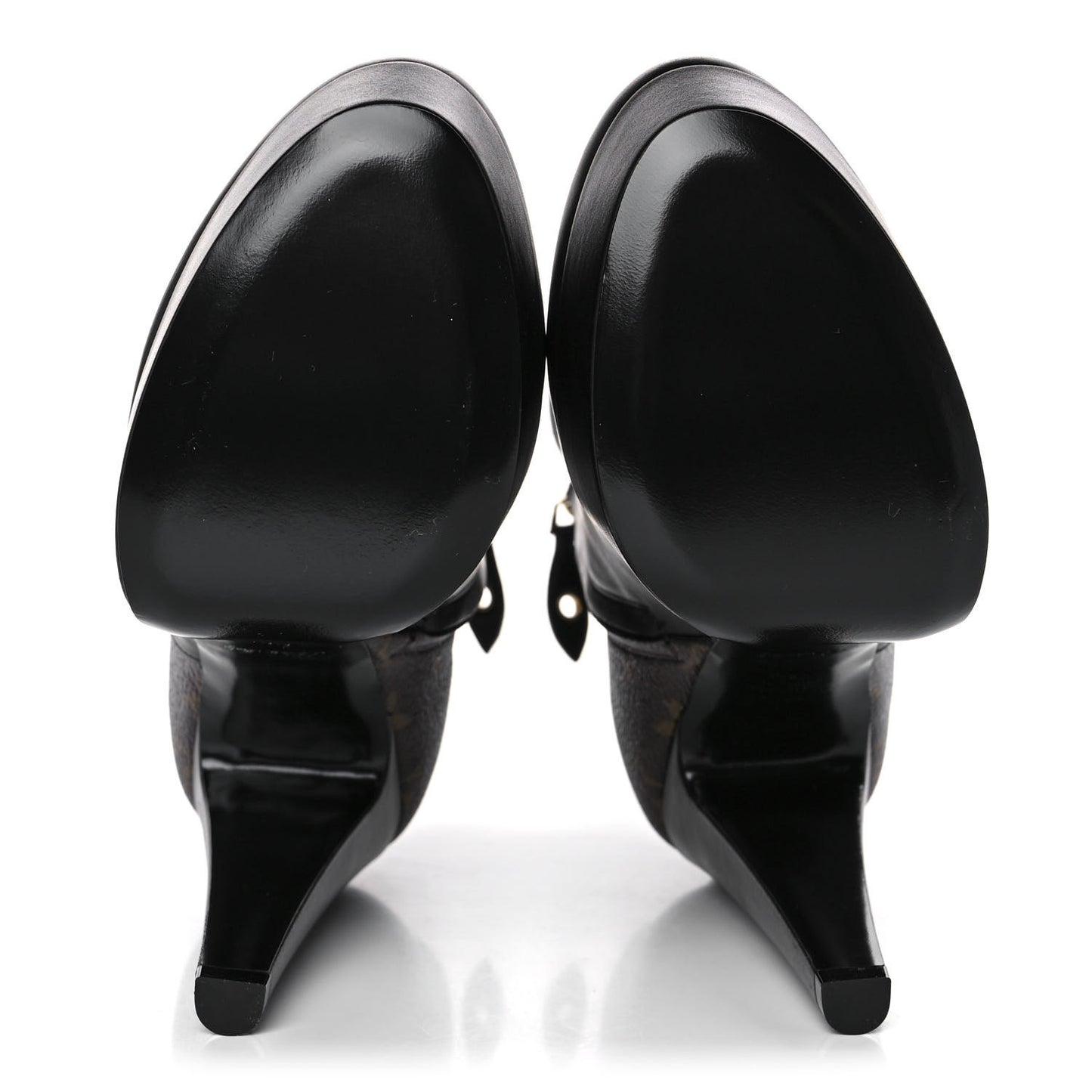 Calfskin Monogram Afterglow Platform Ankle Boots 39 Black