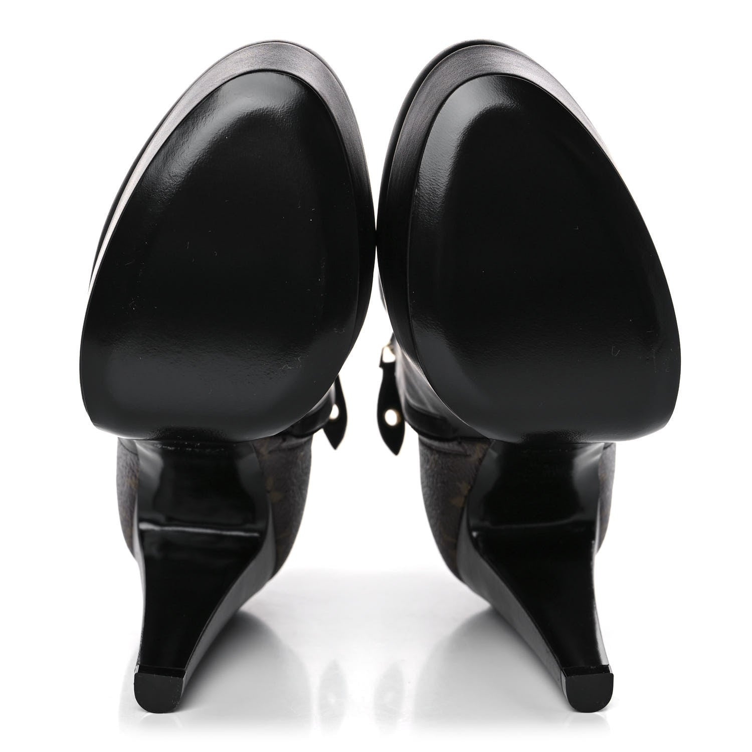 Louis Vuitton Calfskin Monogram Afterglow Platform Ankle Boots 39 Black 5 of 7
