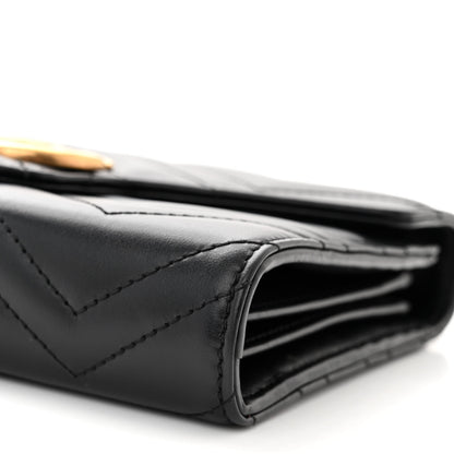 Gucci Calfskin Matelasse GG Marmont Chain Wallet Black 11 of 13