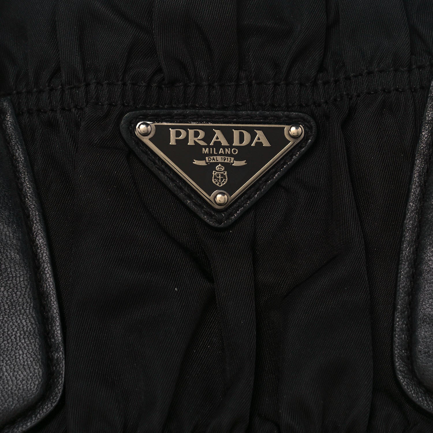Prada Tessuto Nylon Nappa Braided Gaufre Shopping Satchel Black 7 of 20