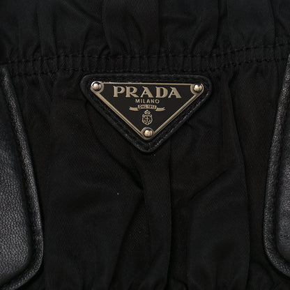 Prada Tessuto Nylon Nappa Braided Gaufre Shopping Satchel Black 7 of 20