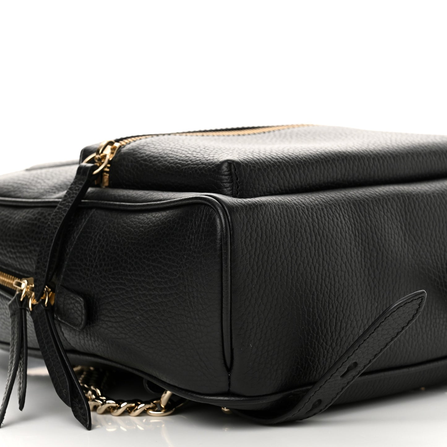 Pebbled Calfskin Soho Chain Backpack Black