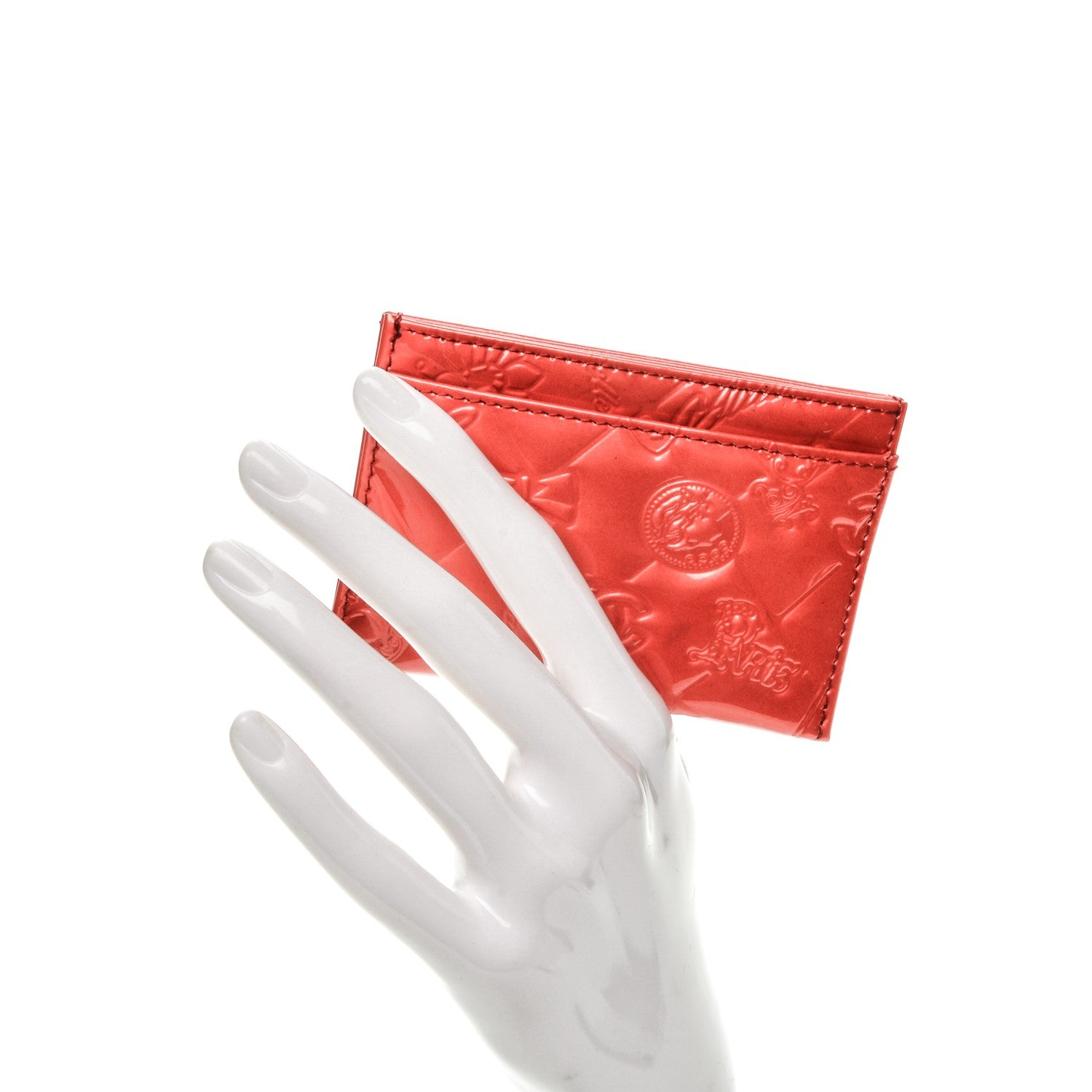 Chanel Patent Calfskin Lucky Symbols Card Holder Case Rouge Clair 2 of 8