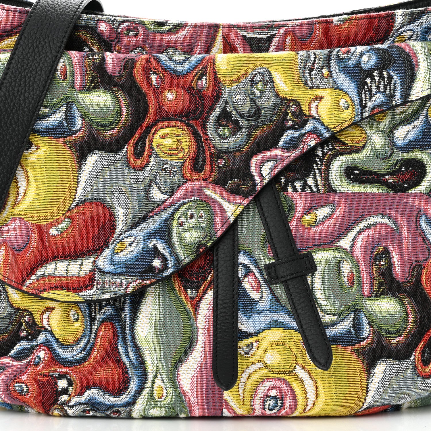 Christian Dior X KENNY SCHARF Jacquard Printed Soft Saddle Bag Multicolor 8 of 10