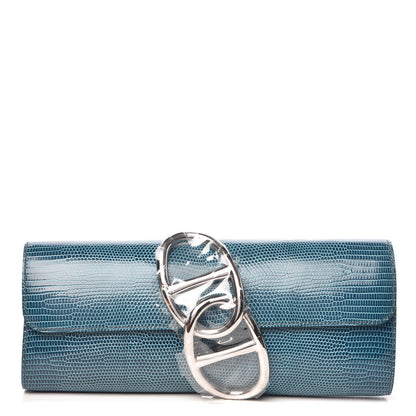 Hermes Lizard Egee Clutch Petrole 1 of 11