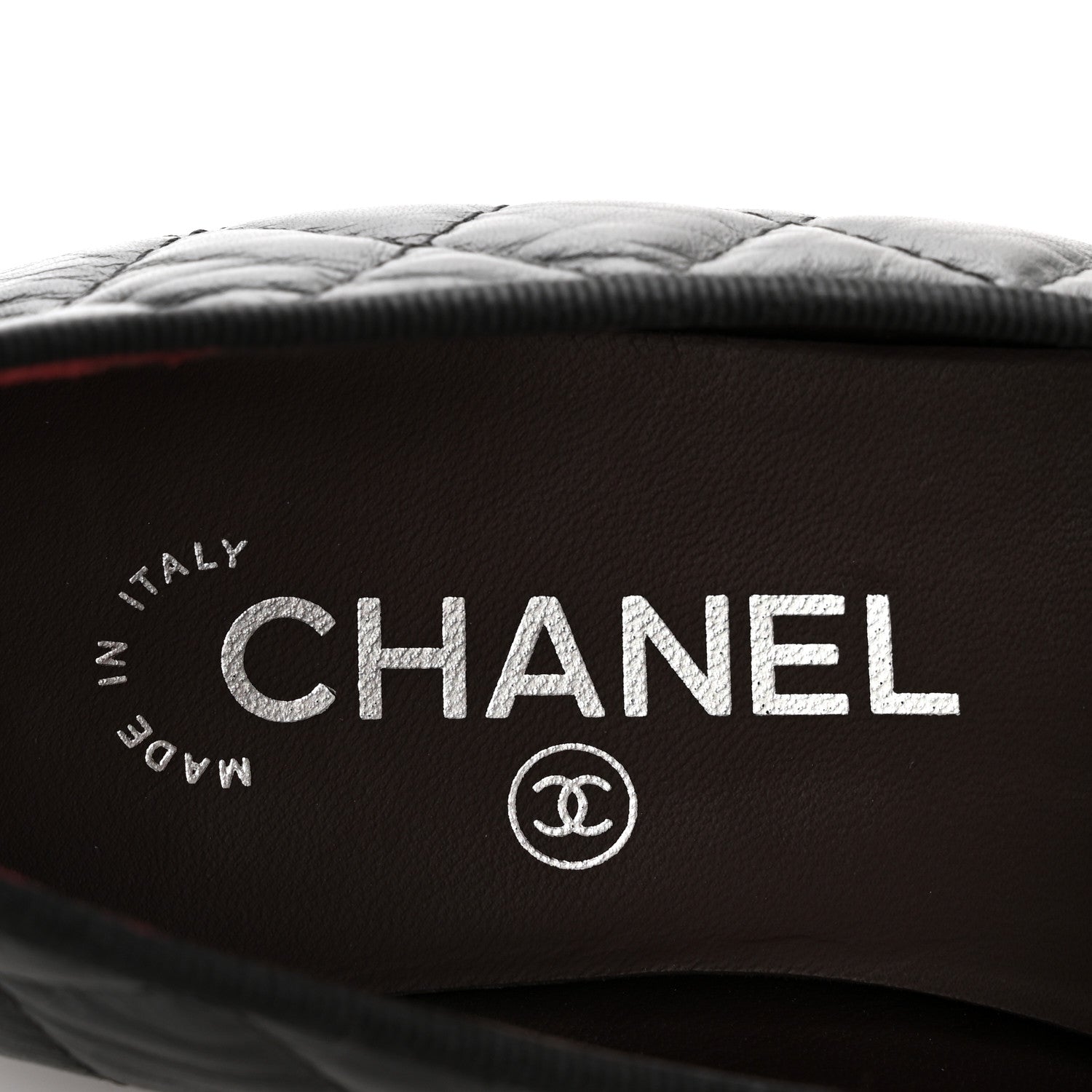 Chanel Aged Calfskin Quilted CC Cap Toe Ballerina Flats 35.5 Black 8 of 10
