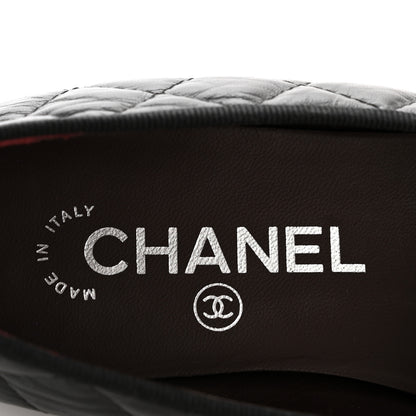 Chanel Aged Calfskin Quilted CC Cap Toe Ballerina Flats 35.5 Black 8 of 10