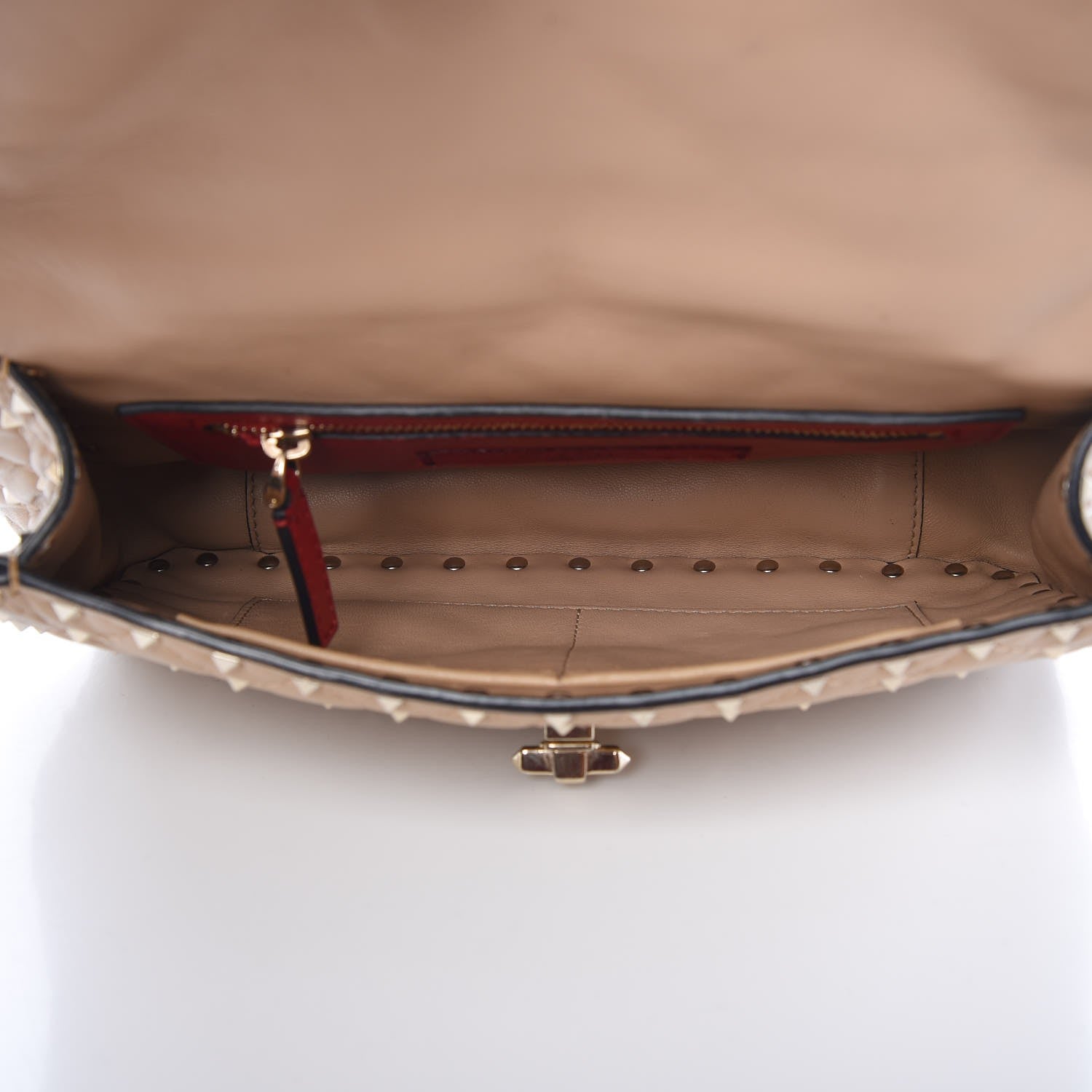 Valentino Garavani Nappa Medium Rockstud Spike Shoulder Bag Camel Rose 5 of 8
