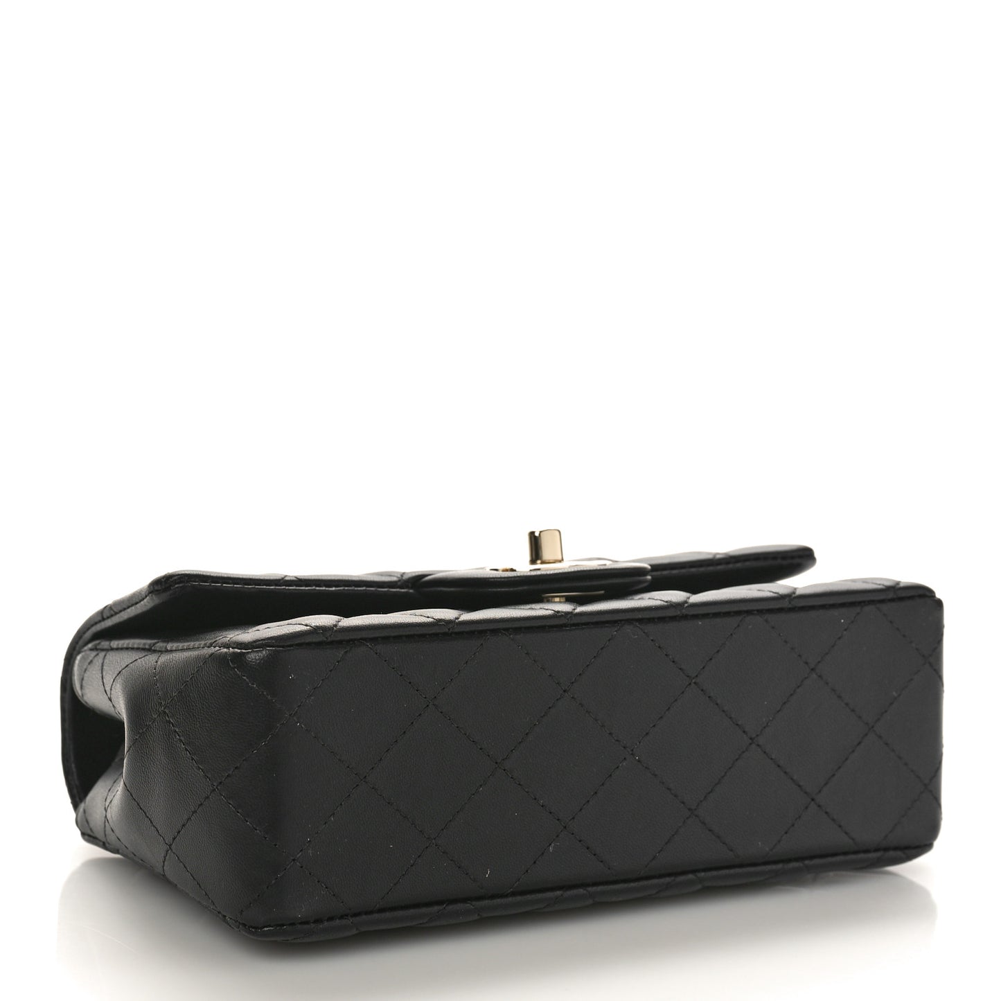 Lambskin Quilted Mini Coco Charms Rectangular Flap Black