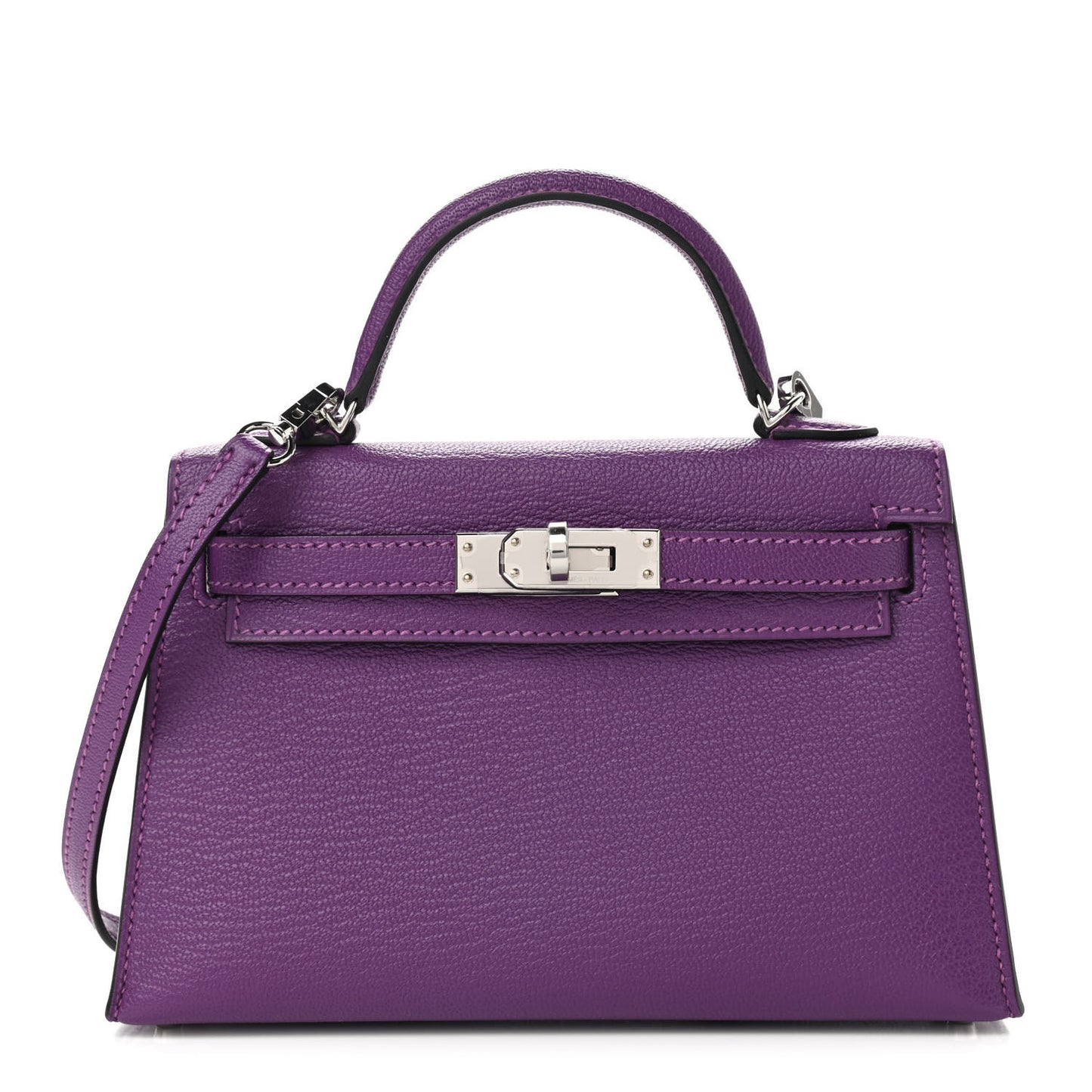 Chevre Mysore Verso Mini Kelly Sellier 20 Violet Bleu Marine