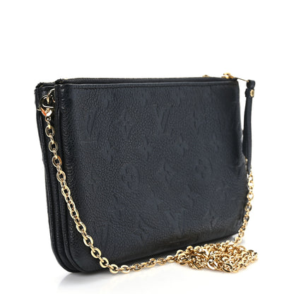 Louis Vuitton Empreinte Double Zip Pochette Black 3 of 9