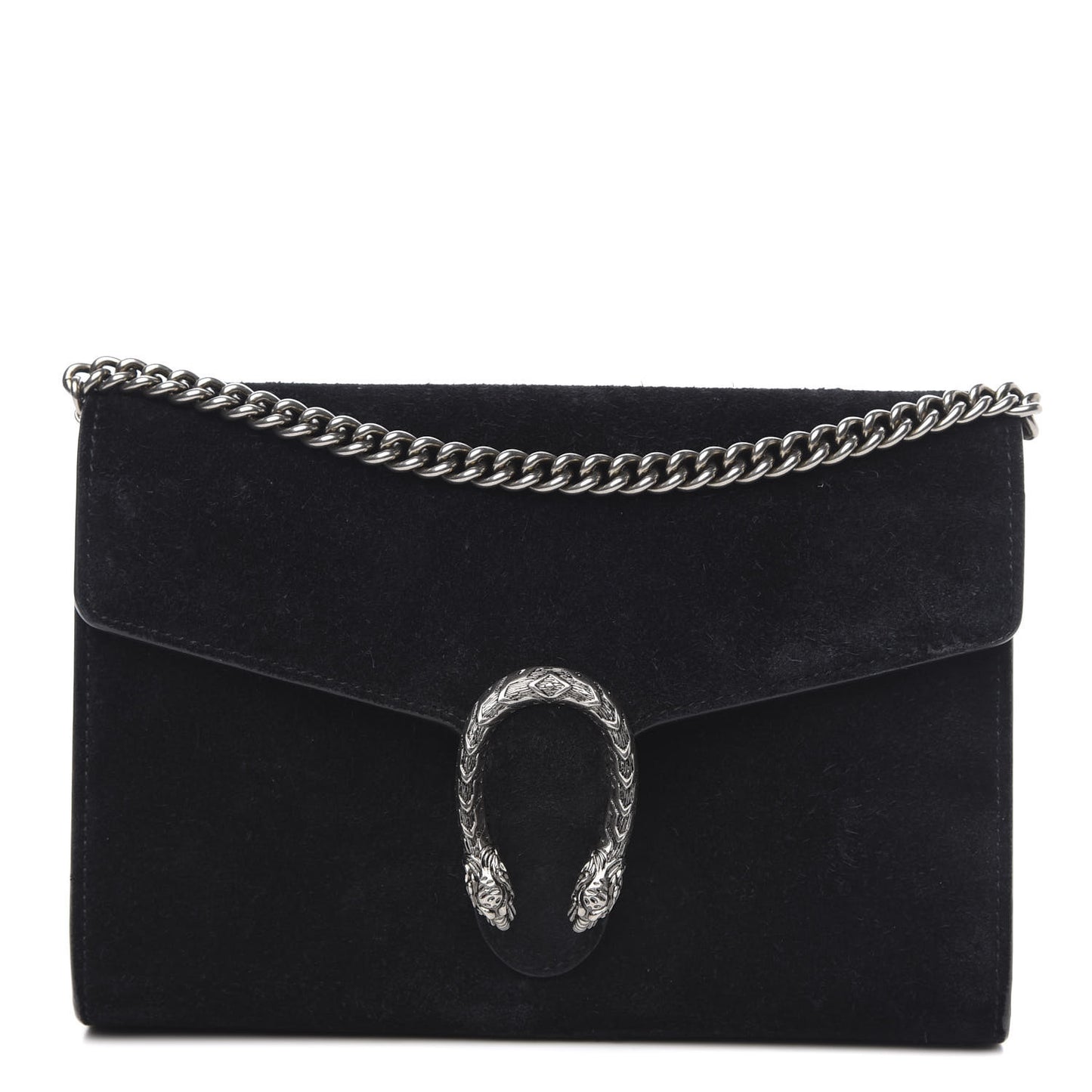 Suede Mini Dionysus Chain Wallet Black