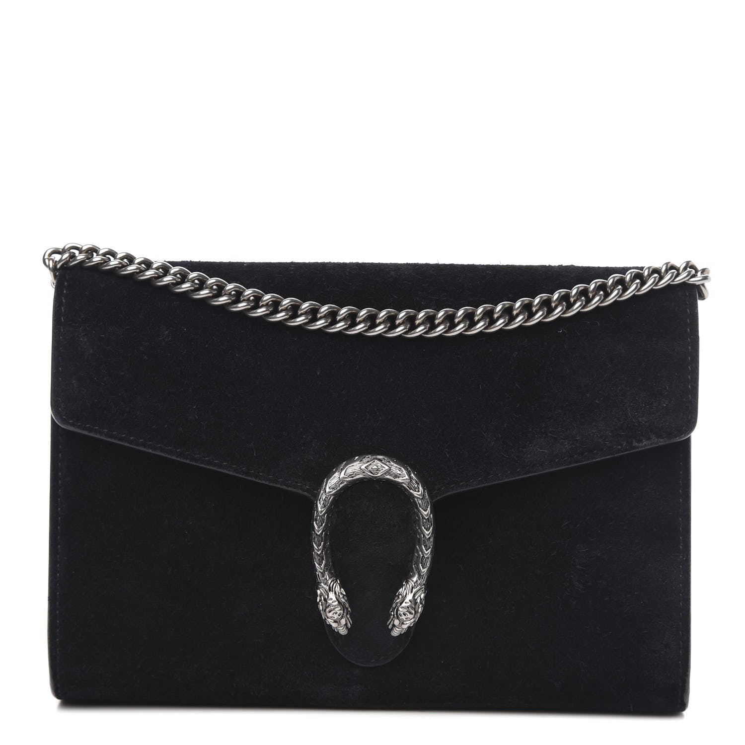 Gucci Suede Mini Dionysus Chain Wallet Black 1 of 11
