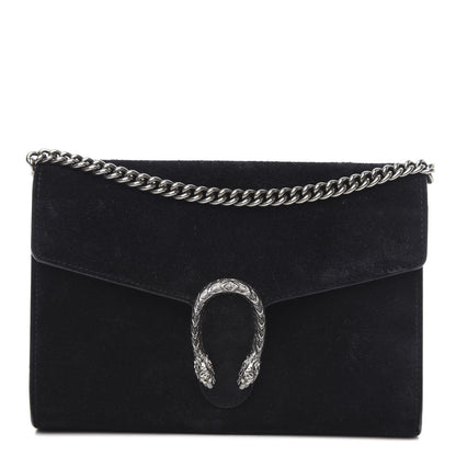 Gucci Suede Mini Dionysus Chain Wallet Black 1 of 11
