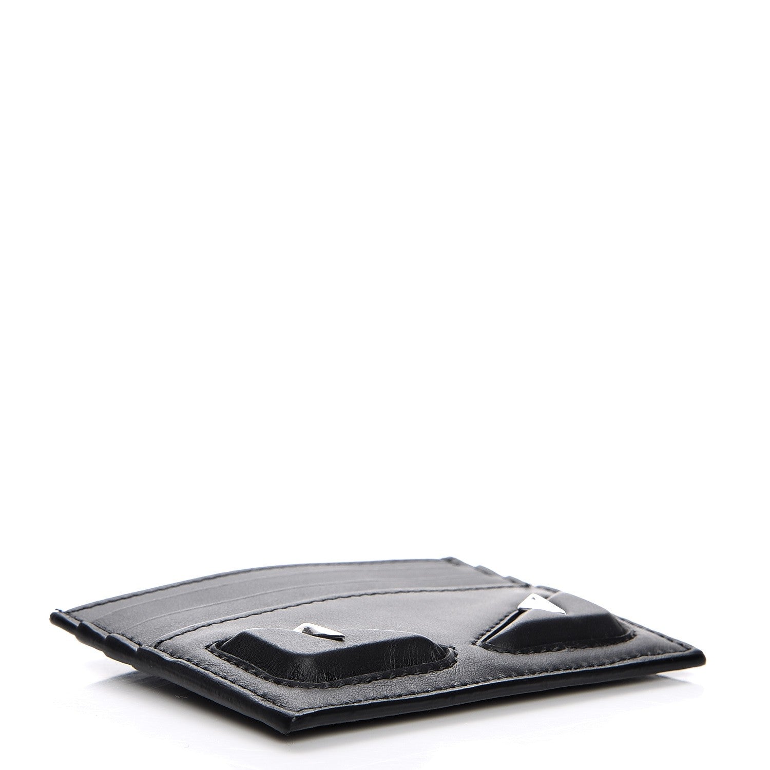 Fendi Vitello Century Monster Eyes Card Holder Black 4 of 7