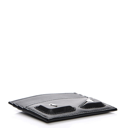 Fendi Vitello Century Monster Eyes Card Holder Black 4 of 7