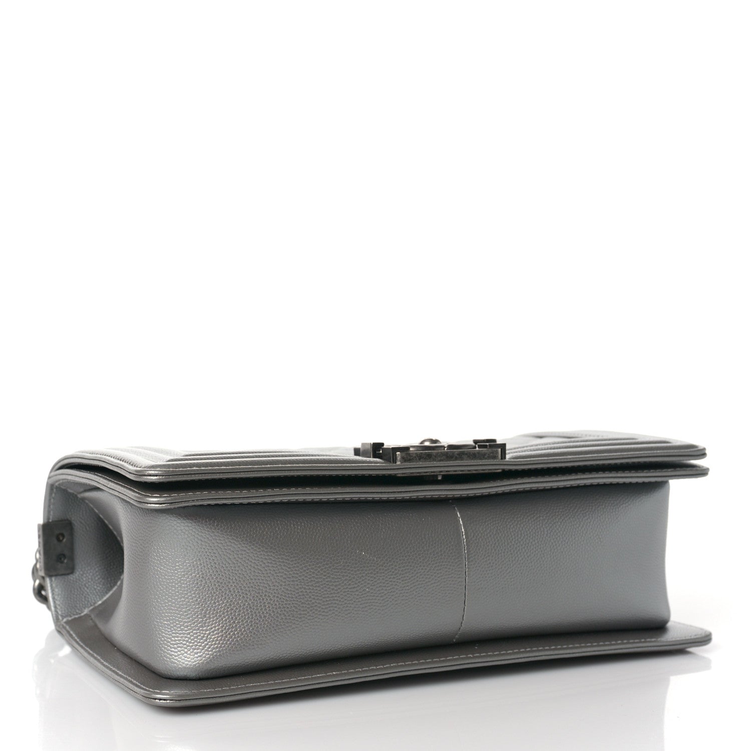 Chanel Metallic Caviar Quilted Medium Boy Flap Silver 4 of 10