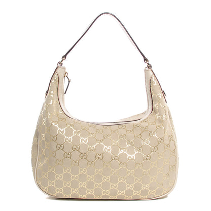 Gucci Suede GG Monogram Medium Charmy Hobo Off White Gold 1 of 7