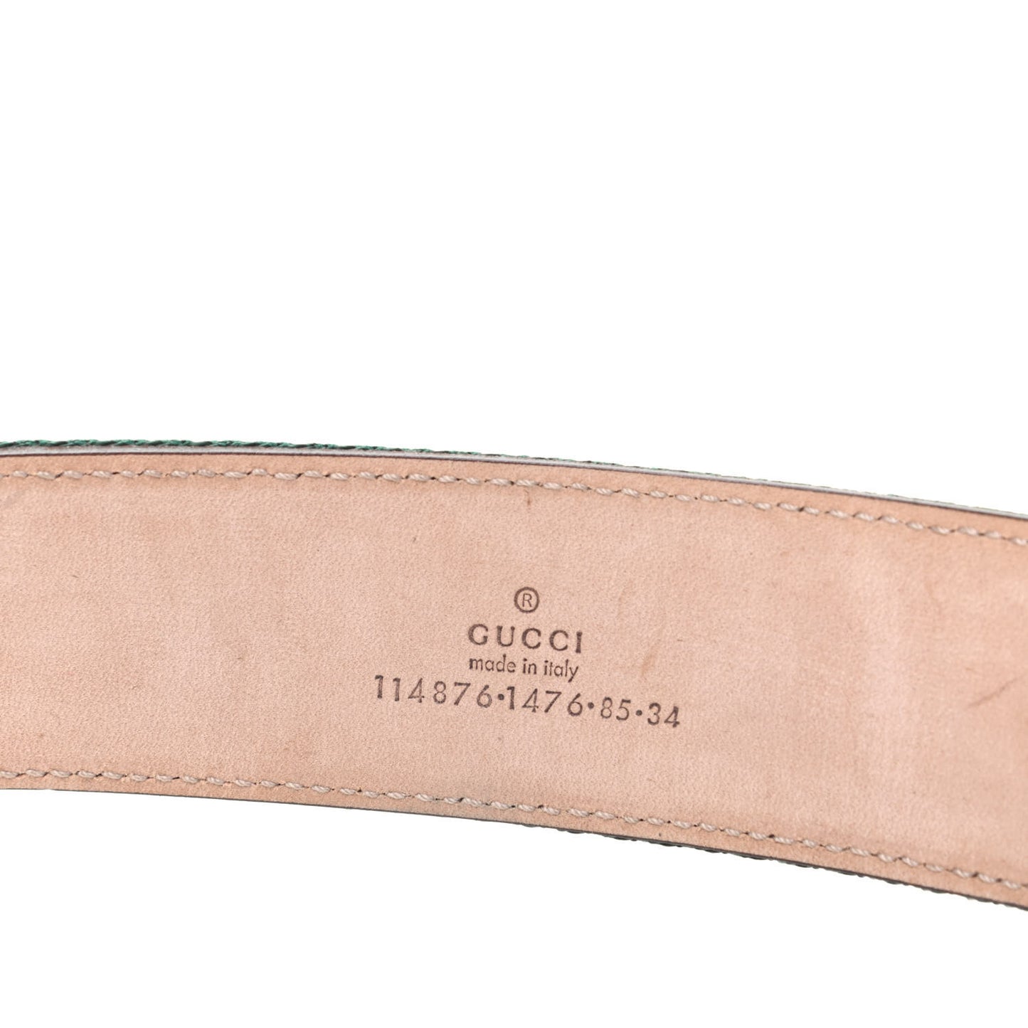 Calfskin Web Interlocking G Belt 85 34 Off White