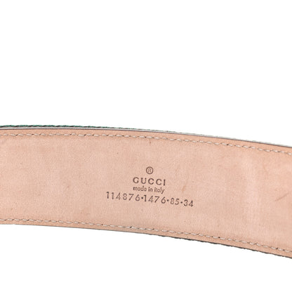 Gucci Calfskin Web Interlocking G Belt 85 34 Off White 3 of 6